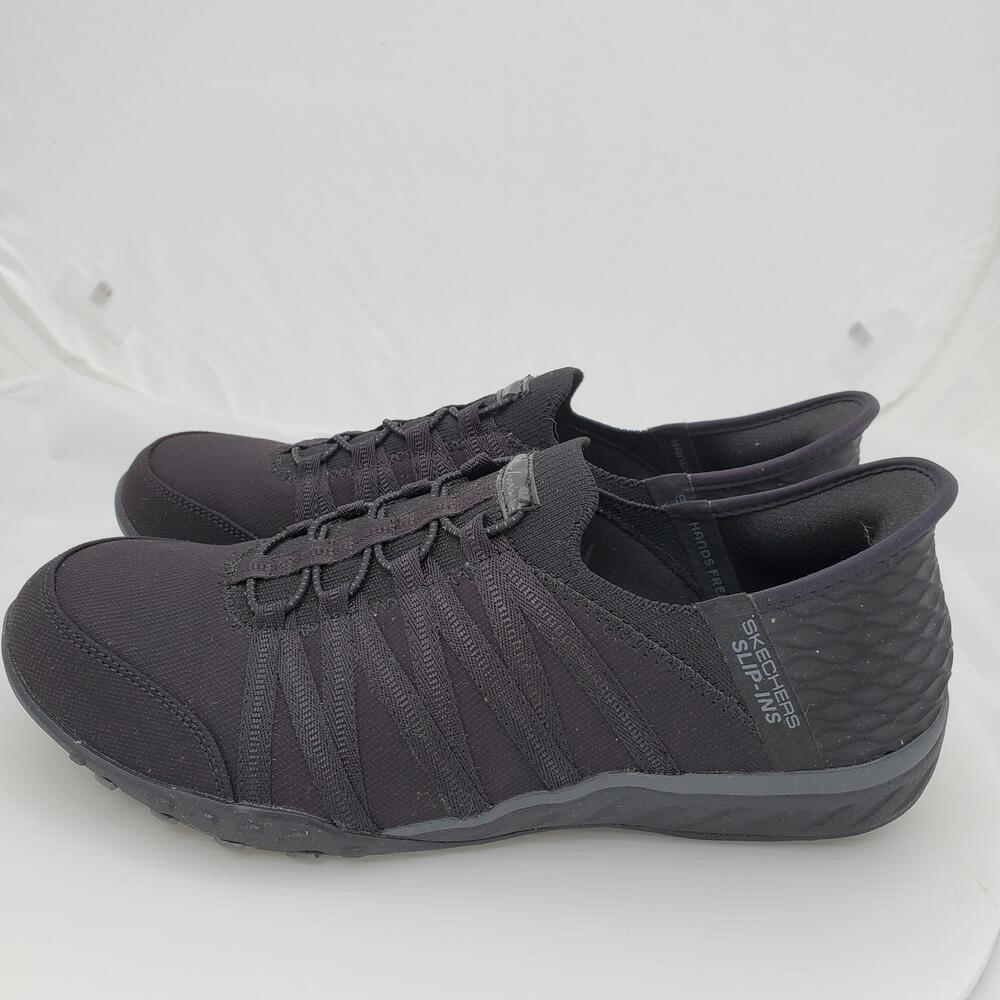 Skechers Hands Free Slip-ins Shoes Women 9 Black Mesh Comfort Slip On Sneakers